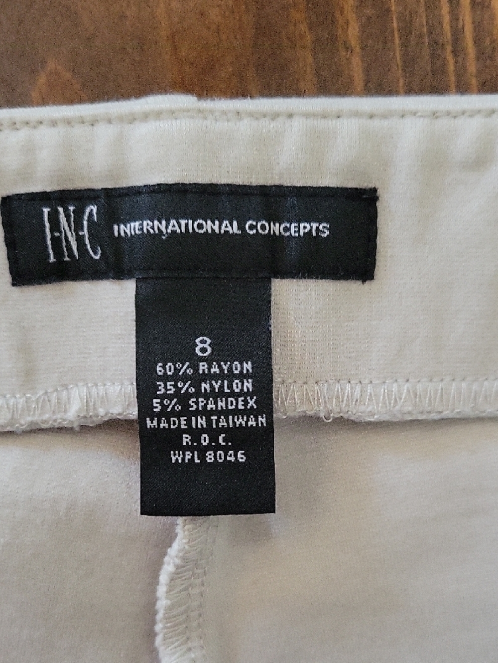 INC International Concepts Cream Boot Cut Leg Womens Sz 8 Pull-On Stretch Pants - Picture 5 of 10